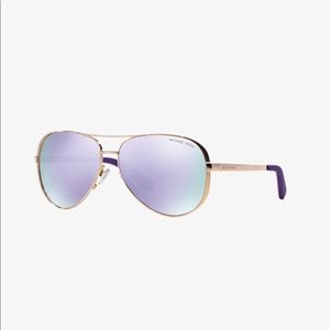 NWT Michael Kors Gold & Violet Aviator Sunglasses